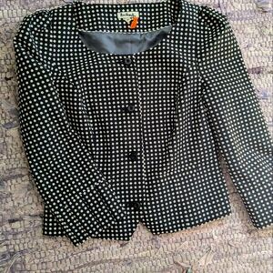 Anthropologie size 6 black-and-white polka dot jacket by Taikonhu